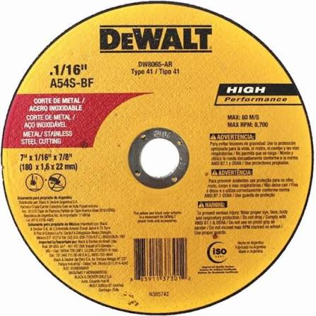 DISCO DEWALT 7 11/2