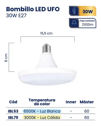 REF IBL53 BOMBILLO LED UFO 30W