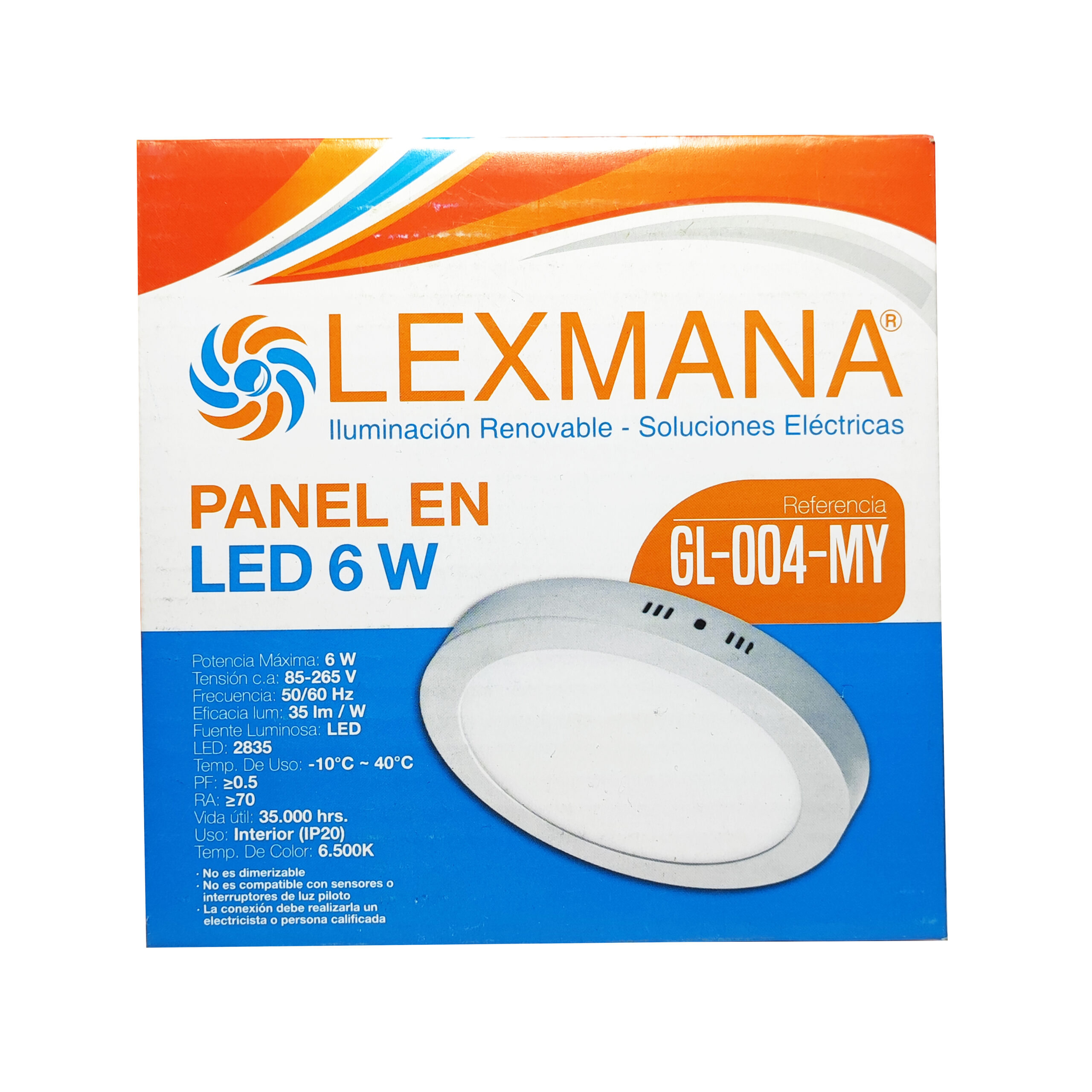 REFLN606 PANEL REDONO SOBREPONER 6W 6500K