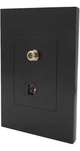 REF ET1208 TOMA COAXIAL + RJ45 NEGRA