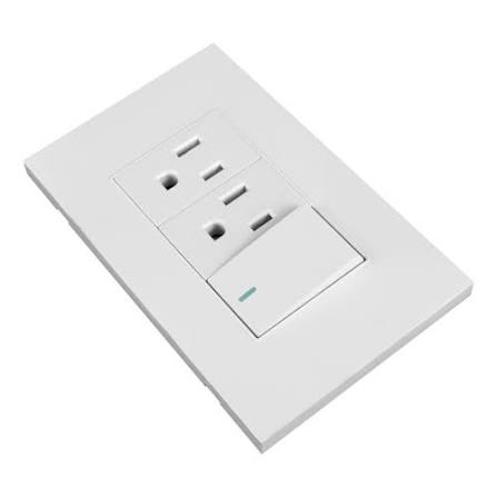 RE YW300 TOMA CORRIENTE DOBLE Y INTERRUPTOR  POLO A TIERRA BOCHERINI