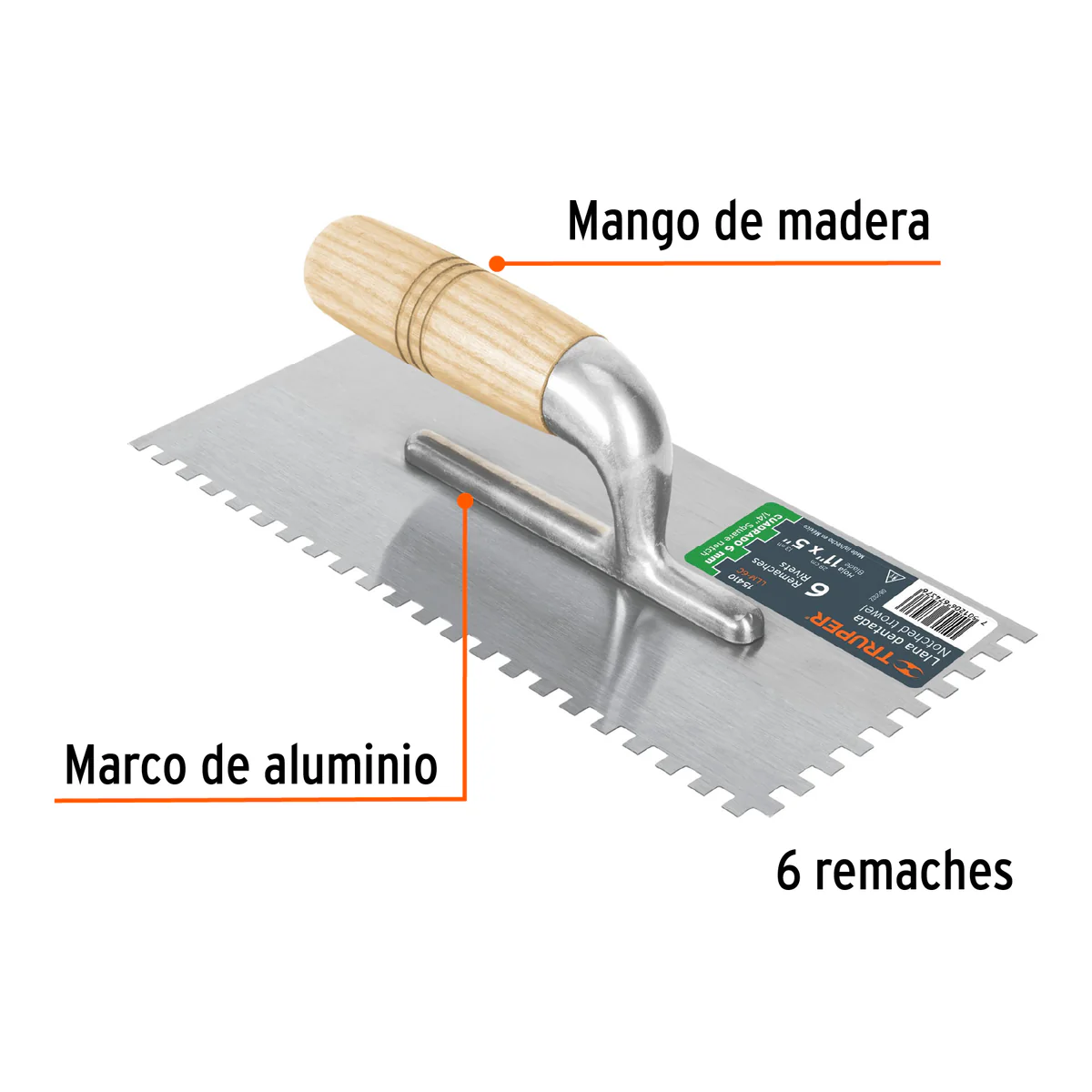 REF 102703 LLANA DENTADA CUADRADA 6¨