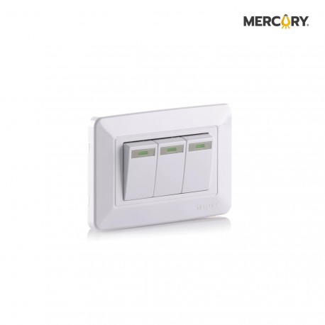 Interruptor triple conmutable Mercury blanco 118Z-03 ETI10